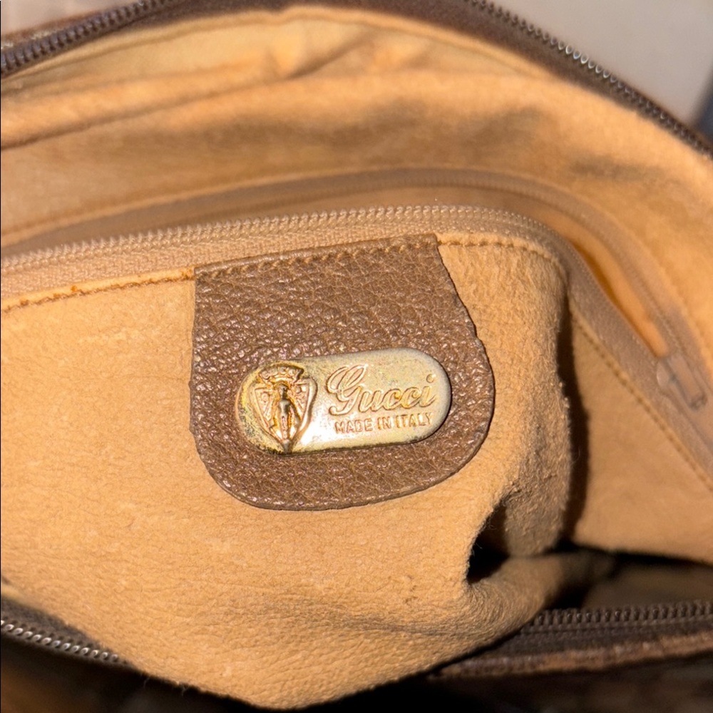 Gucci Beige and Brown Monogram Crossbody Bag - Picture 9 of 15